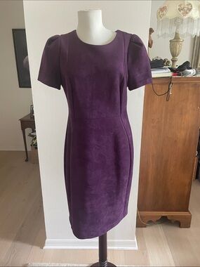 Calvin Klein Deep Purple Short Sleeve Sheath Dress
